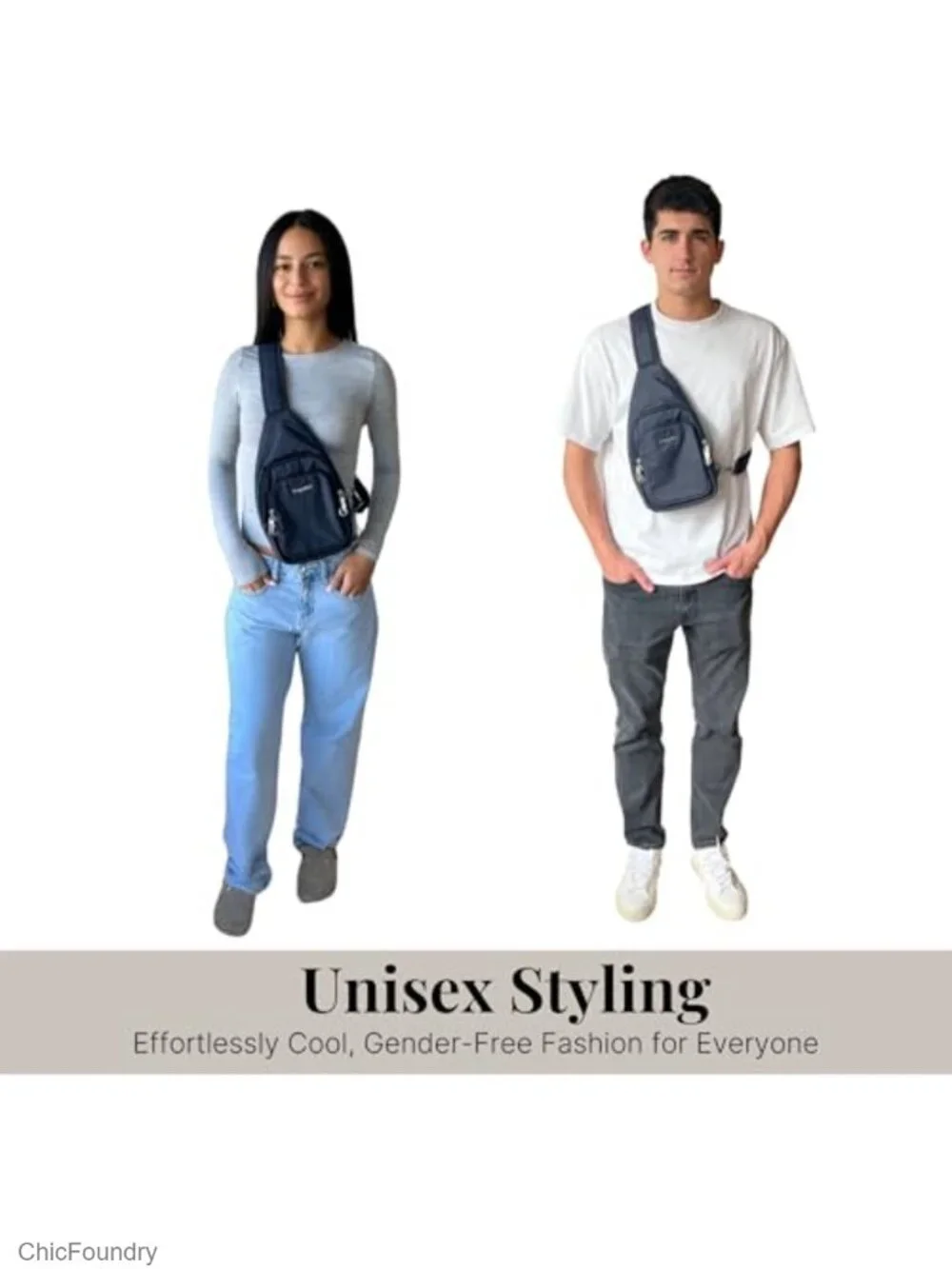Anti-Theft Sling Bag with RFID Protection and Locking Zippers